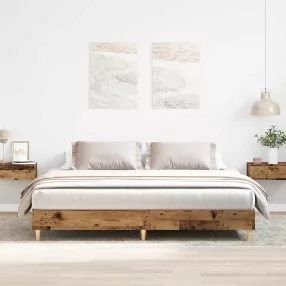 antik fa szerelt fa ágykeret matrac nélkül 200x200 cm