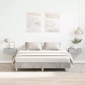   betonszürke szerelt fa ágykeret matrac nélkül 150 x 200 cm