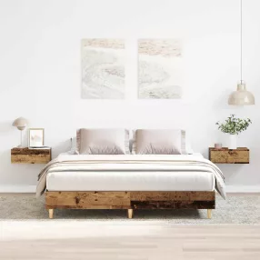 antik fa szerelt fa ágykeret matrac nélkül 150x200 cm