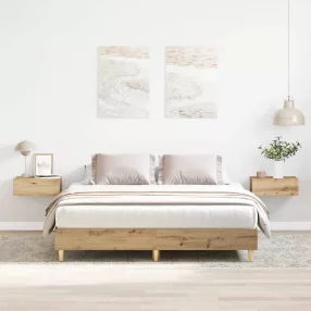   kézműves tölgy szerelt fa ágykeret matrac nélkül 150x200 cm