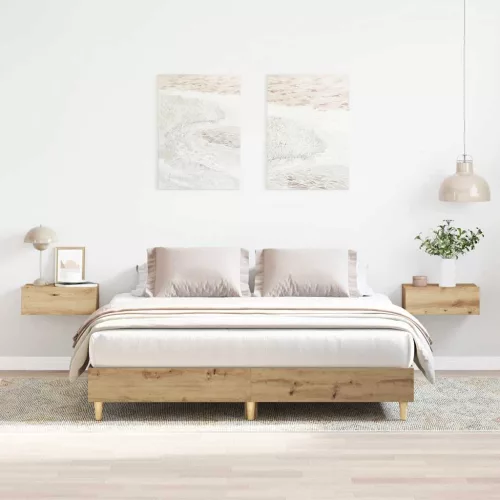kézműves tölgy szerelt fa ágykeret matrac nélkül 150x200 cm
