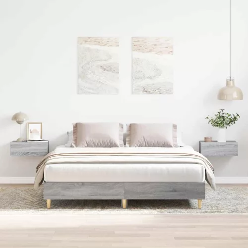 sonoma tölgyszínű szerelt fa ágykeret matrac nélkül 140x200 cm