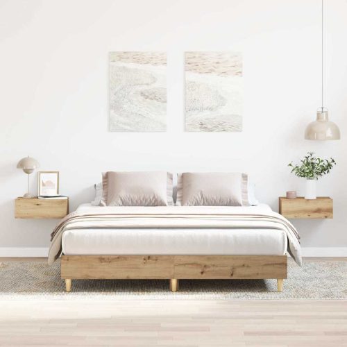 kézműves tölgy szerelt fa ágykeret matrac nélkül 140x200 cm