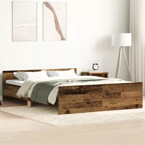vidaXL antik fa szerelt fa ágykeret matrac nélkül 140x200 cm