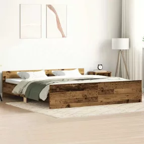   vidaXL antik fa szerelt fa ágykeret matrac nélkül 180x200 cm