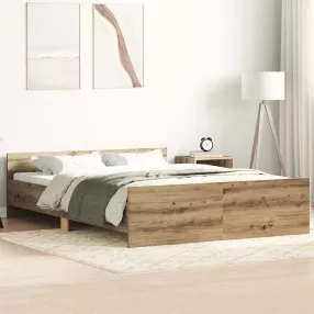   kézműves tölgy szerelt fa ágykeret matrac nélkül 120x190 cm