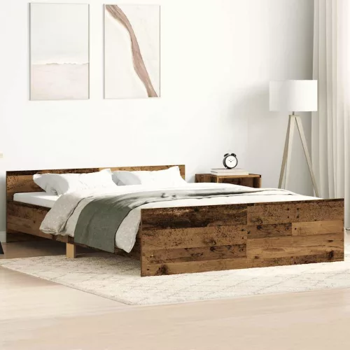 antik fa szerelt fa ágykeret matrac nélkül 135x190 cm