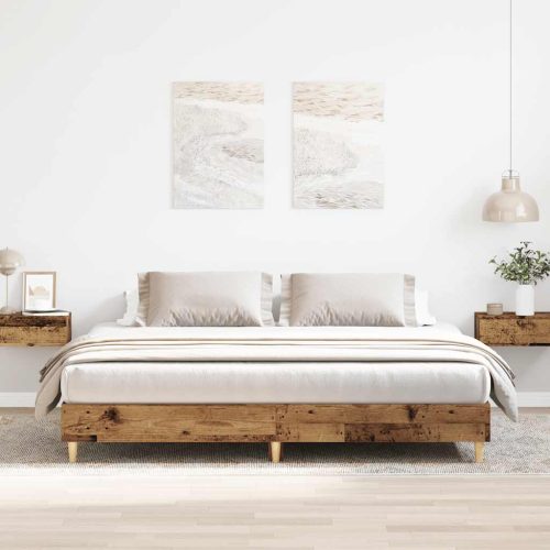 antik fa szerelt fa ágykeret matrac nélkül 160x200 cm