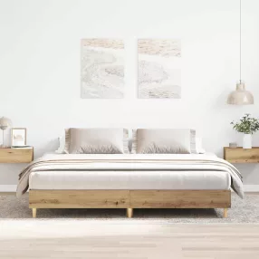  vidaXL kézműves tölgy szerelt fa ágykeret matrac nélkül 160x200 cm