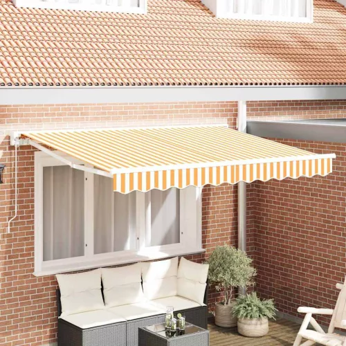vidaXL Napernyő keret Sárga és Fehér 250 x 200 cm