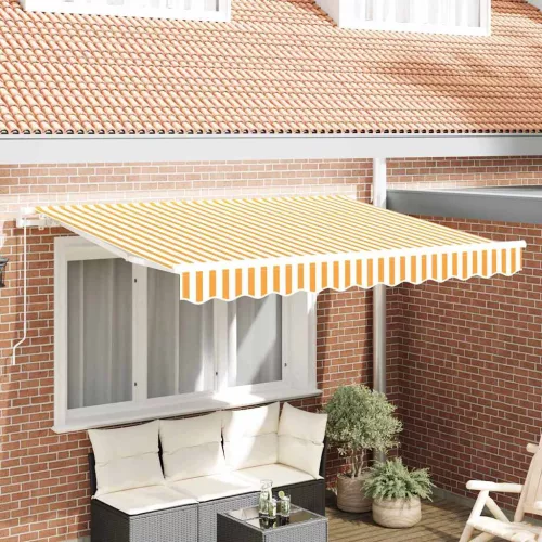 vidaXL Behúzható napellenző Sárga 250 x 200 cm szövet