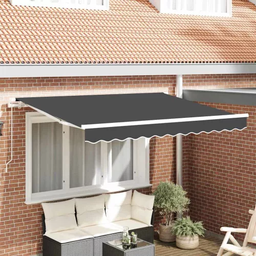 vidaXL Behúzható napellenző Antracit 250 x 200 cm szövet
