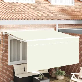   vidaXL Behúzható napellenző Krém 300 x 200 cm Pamut és Alumínium
