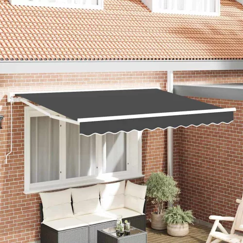 vidaXL Napernyő keret Antracit 300 x 200 cm Poliészter PU bevonattal