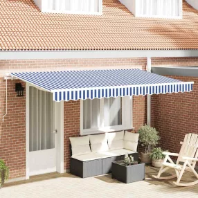 vidaXL Behúzható napellenző Kék 350 x 200 cm szövet
