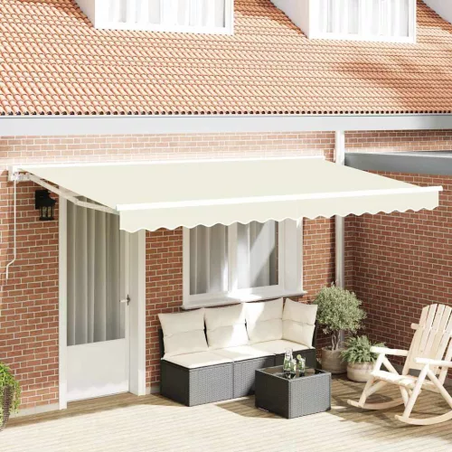 vidaXL Napernyő keret Krém 350 x 200 cm Poliészter PU bevonattal