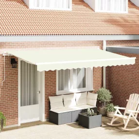 vidaXL Behúzható napellenző Krém 350 x 200 cm szövet