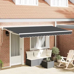   vidaXL Napernyő keret Antracit 350 x 200 cm Poliészter PU bevonattal