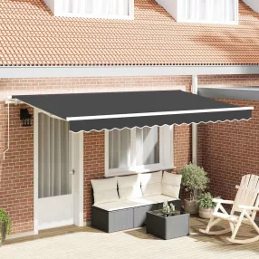 vidaXL Behúzható napellenző Antracit 350 x 200 cm szövet