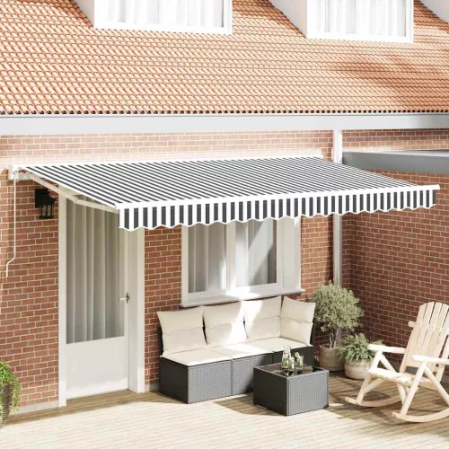 vidaXL Napernyő keret Antracit és Fehér 400 x 200 cm