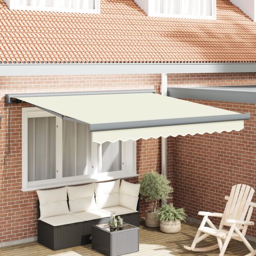 Kézi behúzható napellenző krém színben 300x250 cm
