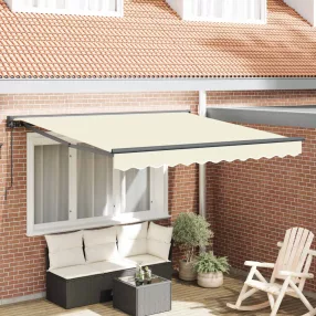   vidaXL Napernyő keret Krém 300 x 250 cm Poliészter PU bevonattal
