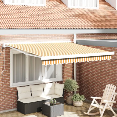 Automatikus Behúzható Napellenző Sárga és Fehér 300x250 cm