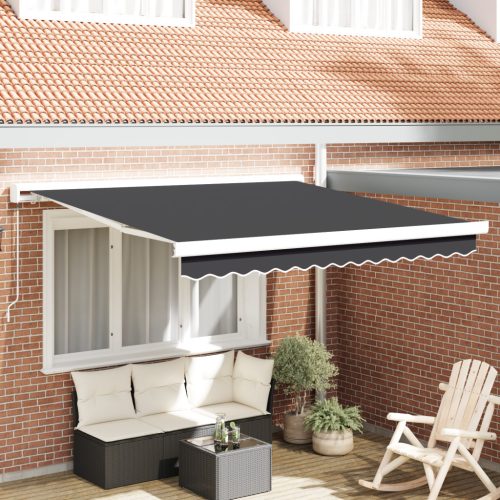 Kézi behúzható napernyő antracit 300x250 cm
