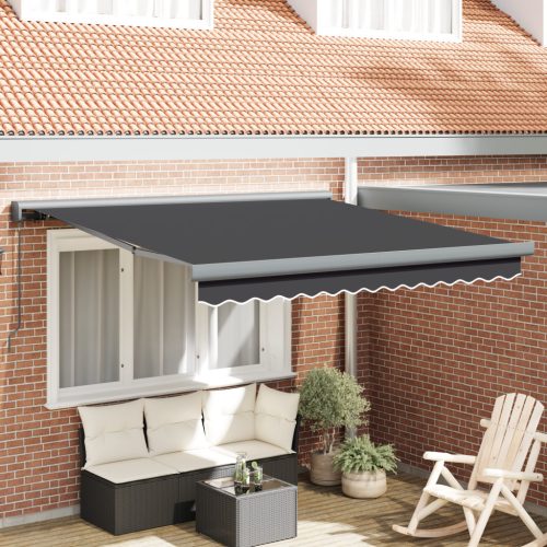 Kézi Behúzható Napellenző Antracit 300x250 cm