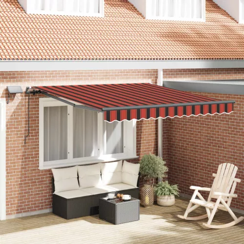 vidaXL Behúzható napellenző narancssárga és barna 300 x 250 cm szövet