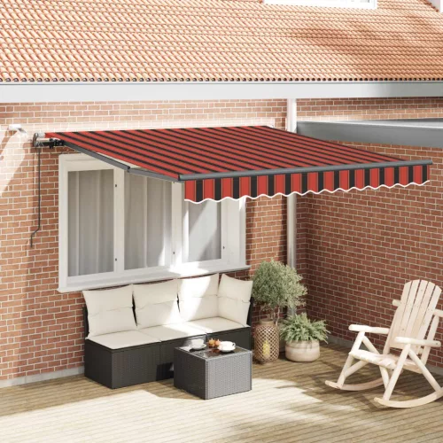 vidaXL Napernyő Anyag narancssárga és barna 300 x 250 cm Poliészter