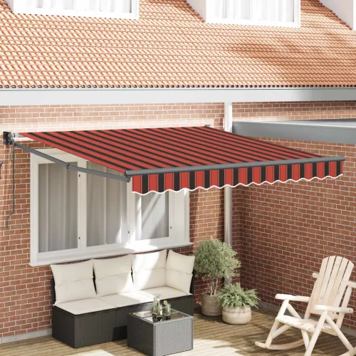 vidaXL Elektromos Kihúzható Napernyő Narancssárga 300 x 250 cm