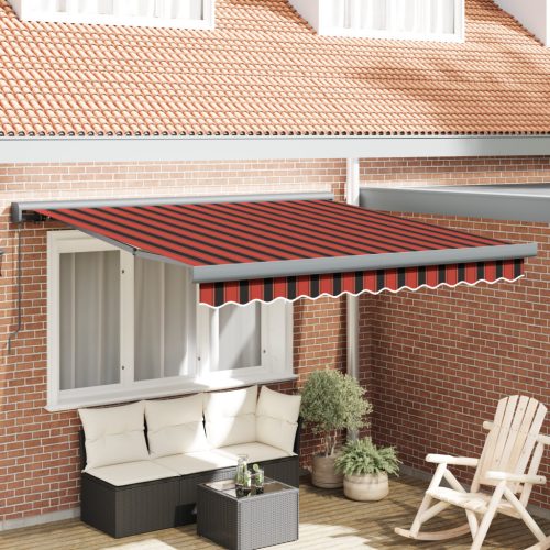 Manuális Behúzható Napellenző Narancs és Barna 300x250 cm