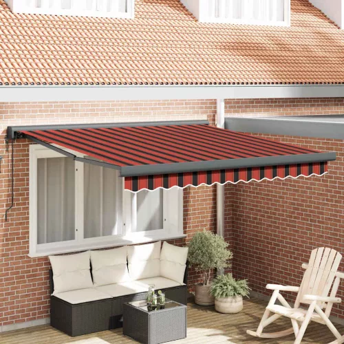 vidaXL Napernyő Narancs és Barna 300 x 250 x 165 cm Pamut és Alumínium