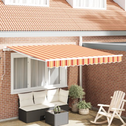 Manuális Behúzható Napellenző Sárga és Narancs 300x250 cm
