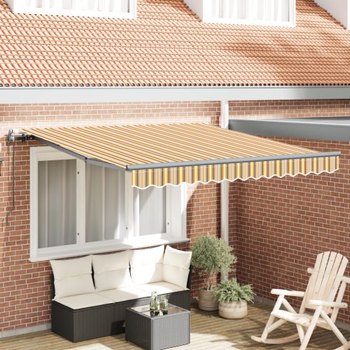 Automatikus Behúzható Napellenző Színes Csíkkal 300x250 cm