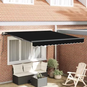   vidaXL Behúzható napellenző Fekete 300 x 250 cm Poliészter és acél