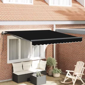   vidaXL Behúzható napellenző Fekete 300 x 250 cm Szövet és Alumínium