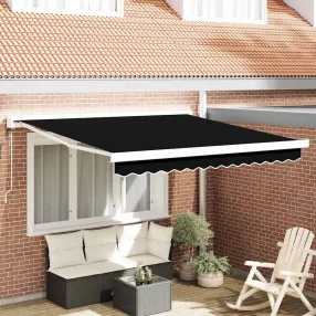 Behúzható napellenző Fekete 300 x 250 cm Szövet, Fém