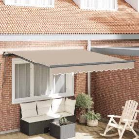   vidaXL Behúzható napellenző Bézs 300 x 250 cm Poliészter és acél