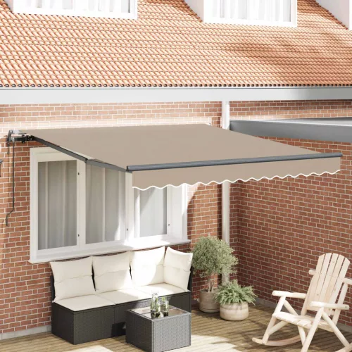 vidaXL Behúzható napellenző Bézs 300 x 250 cm Szövet és Alumínium