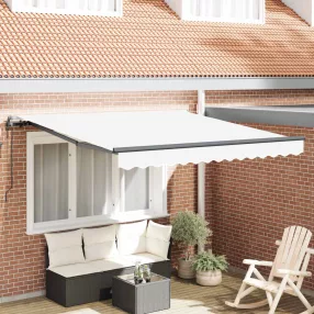   vidaXL Behúzható napellenző Fehér 300 x 250 cm Szövet és Alumínium