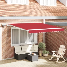 Kézi Behúzható Napellenző LED-del Piros 300x250 cm