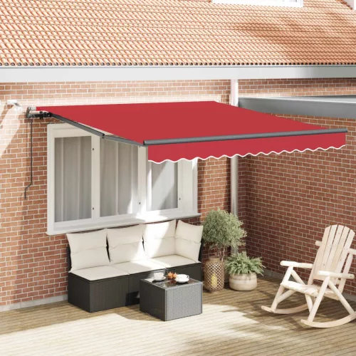 vidaXL Napernyő Anyag tartalmaz Piros 300 x 250 cm Poliészter