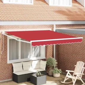   vidaXL Behúzható napellenző Piros 300 x 250 cm Pamut és Alumínium