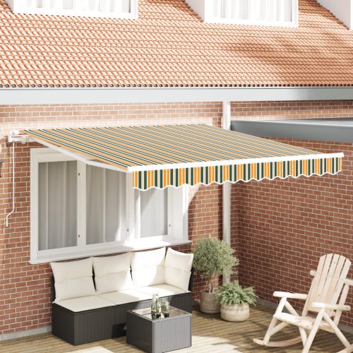 Automatikus Behúzható Napellenző Zöld és Sárga 300x250 cm