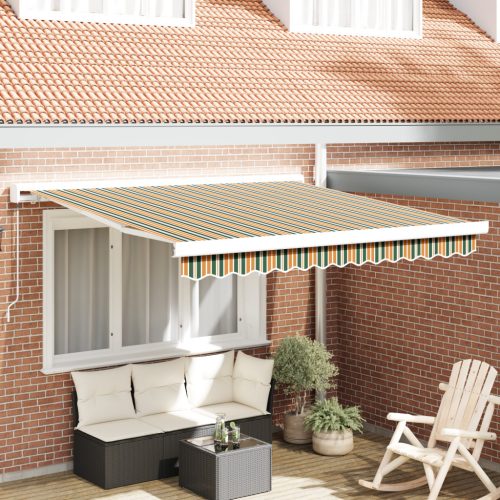 Kézi Teleszkópos Napernyő Zöld és Sárga 300x250 cm