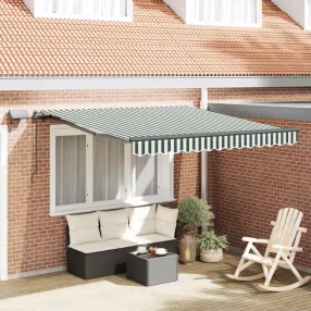   vidaXL Behúzható napellenző Zöld és fehér 300 x 250 cm szövet