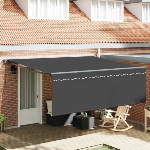 Behúzható napellenző Narancs és fehér 350x250 cm szövet