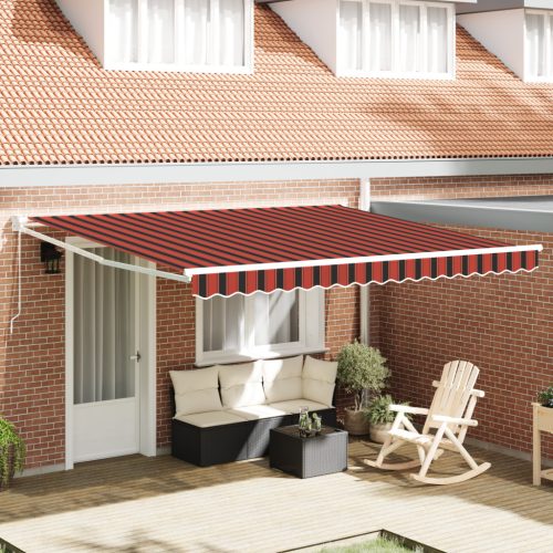 Kézi Húzható Napellenző Narancs és Barna 350x250 cm